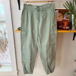 Vanilla Star Sage Green Elastic Waist Pants Size Medium